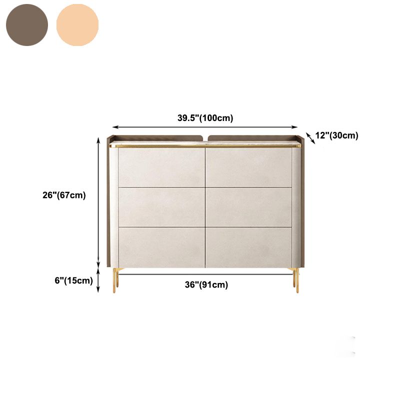 11.7-inch Width Glam Dresser Stone Storage Chest Dresser with 6 Drawers