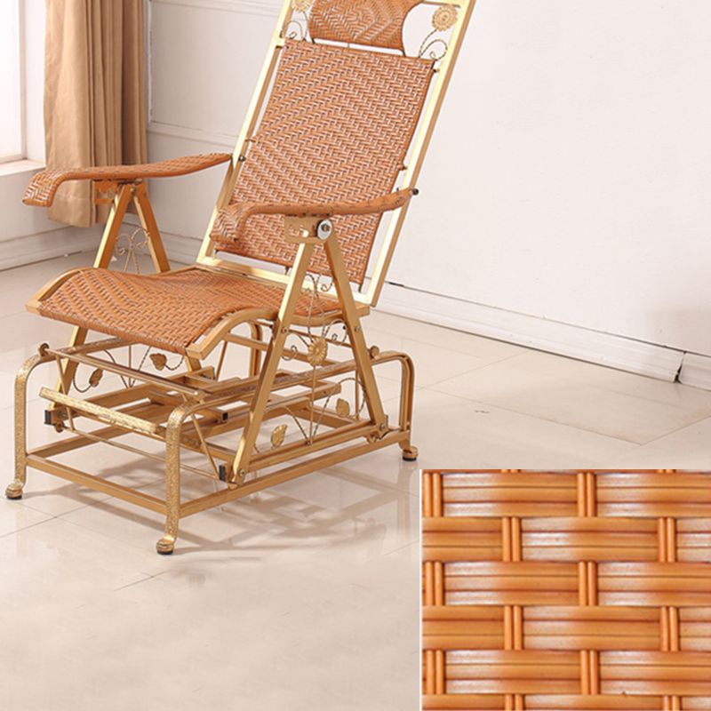 Modern Rocker Wicker Woven Rope Foldable Weather-Resistant Recliner Chair