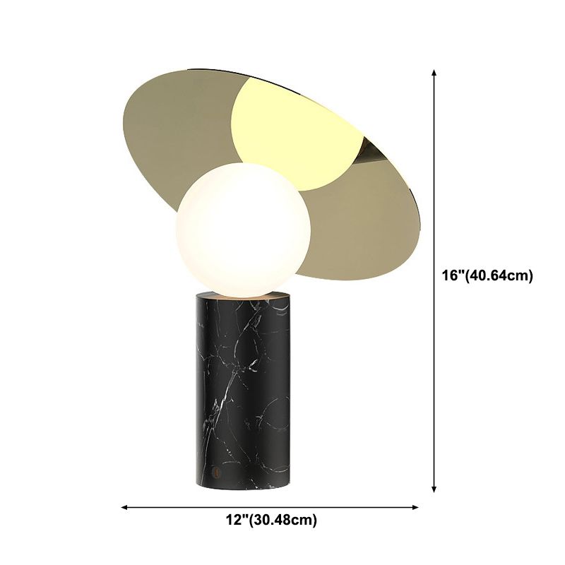 Nuits rondes en métal et lampe de style simplicité Lumière avec base en marbre