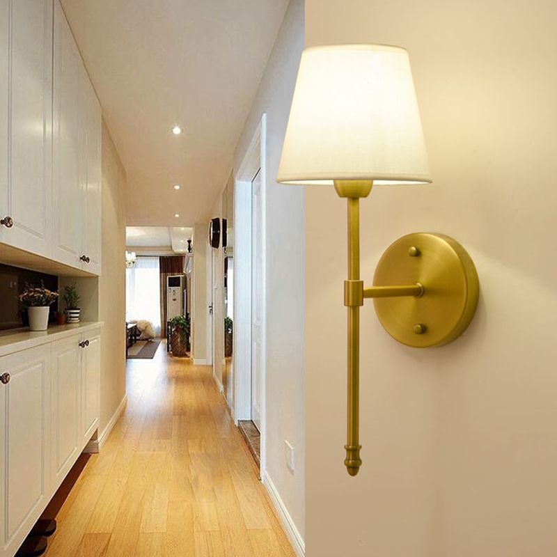 Cone Wall Light Fixtures Modern Metal Wall Sconces in Gold for Living Room
