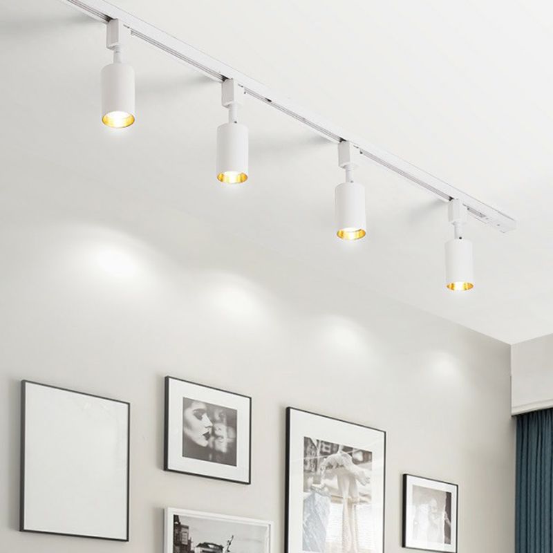 Lámpara de riel LED tubular de estilo nórdico, foco metálico para sala de estar, iluminación de montaje semiempotrado