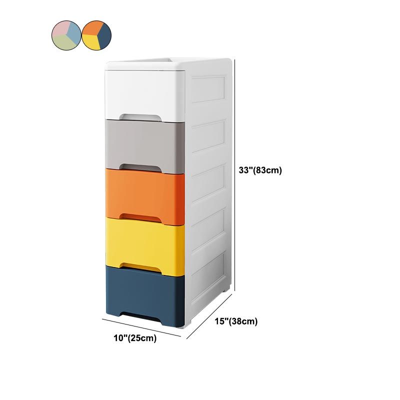 Contemporary Storage Cabinet Plastic Wardrobe Armoire with Drawer