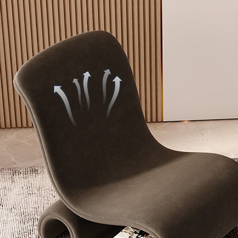 Contemporary 26 "Wide Velvet Fixed Back Sponge Armless Chair