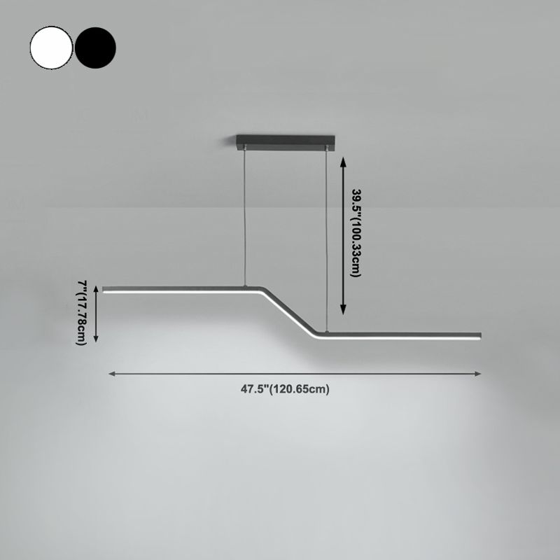 1 Light Linear Island Lights Contemporary Metal Island Éclairage Idées de cuisine