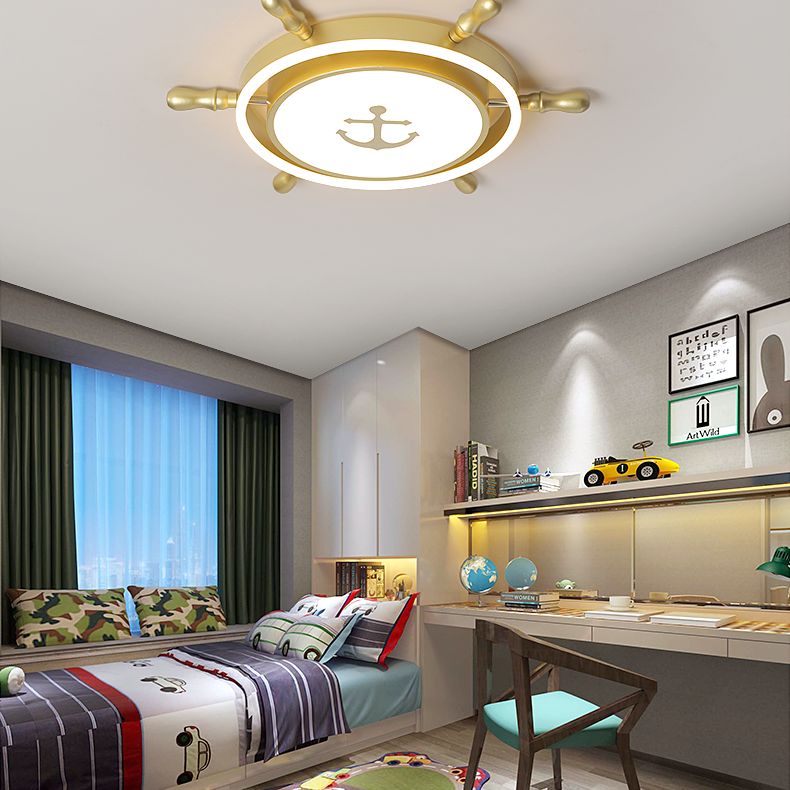 Mediterranean Style Ceiling Light Fixture Children's Room Bedroom Multi-colored Cute Kindergarten Cartoon Rudder Lamps