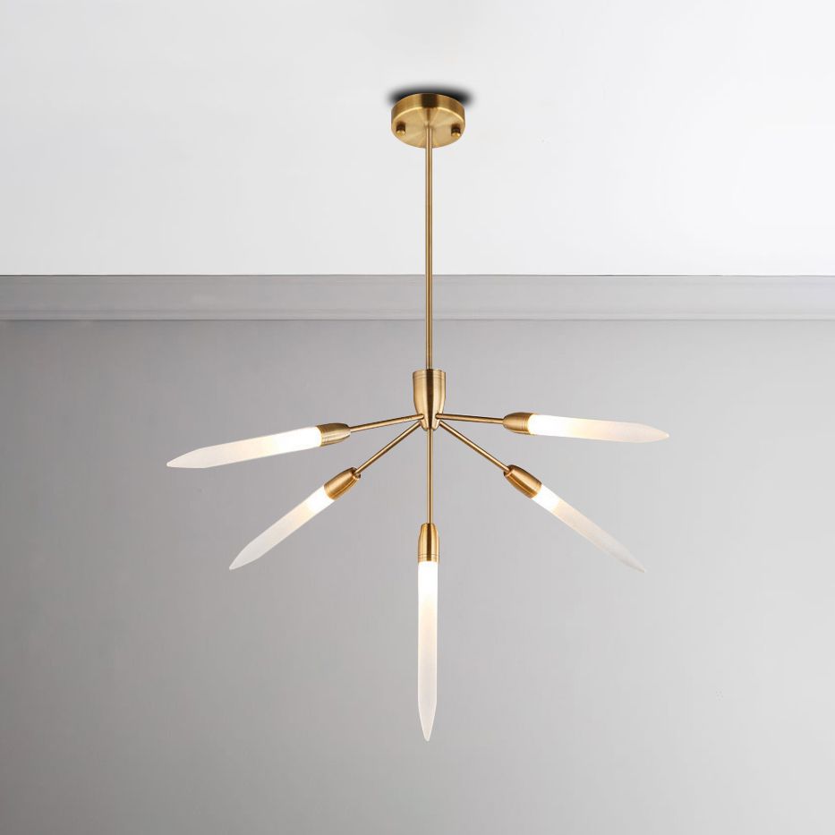 Accrilico Spur Lampadario illuminazione moderna elegante 5/25 luci per finitura in oro lampada a soffitto per soggiorno