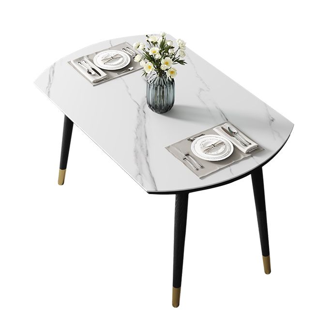 Kitchen Modern Sintered Stone Dining Table of Traditional Height with Collapsible Dining Room Sets