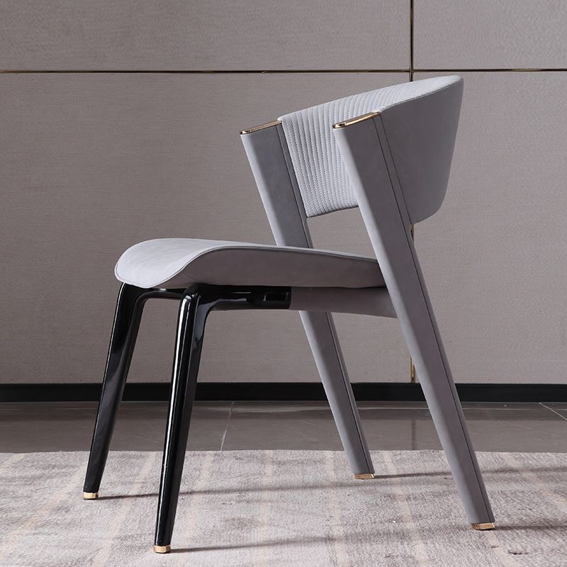 Industrial Upholstered Armless Chair Kitchen Open Back Dining Chair