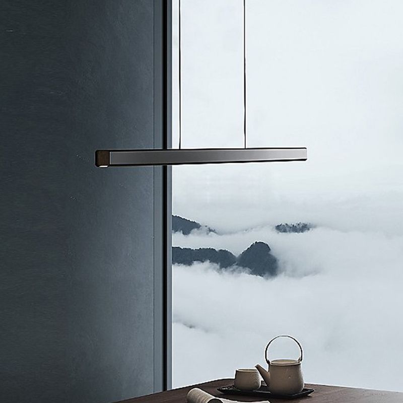 Lámpara de 1 cabeza de lámpara de la isla de metal moderna lámpara colgante de 1 cabeza lineal con sombra acrílica