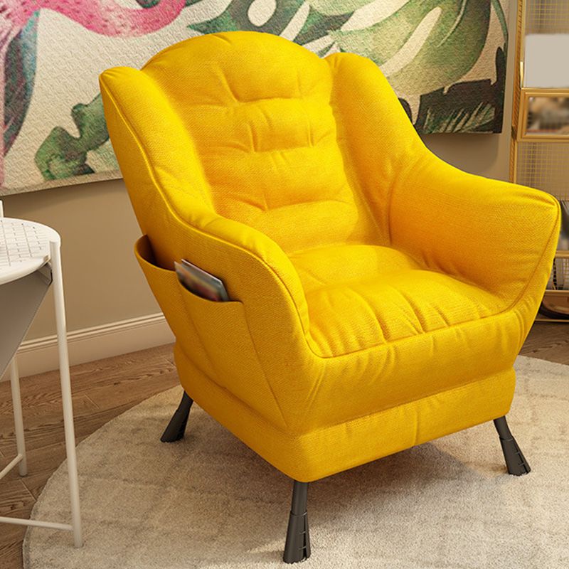 Sewn Pillow Back Arm Chair Sloped Arms Accent Chair, 27.56" W √ó 27.56" L √ó 33.46" H