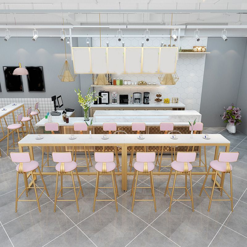 Glam Bar Height Table Solid Wood Top Bistro Pub Table for Patio Use