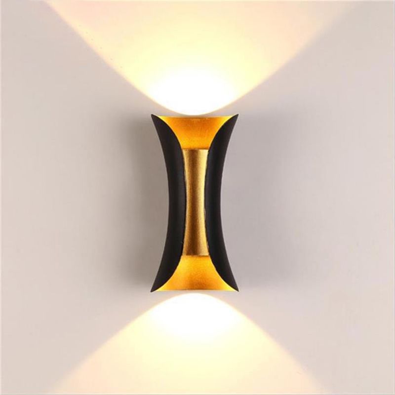 Aluminum Curved Wall Mounted Light Fixture Modern Style 2-Lights Sconce Lights