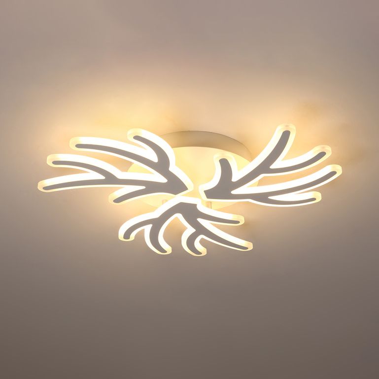 Coral Flush Ceiling Light Contemporary Acrylic 3/5/9 Lights Bedroom LED Flushmount Lighting in Warm/White/Natural Light