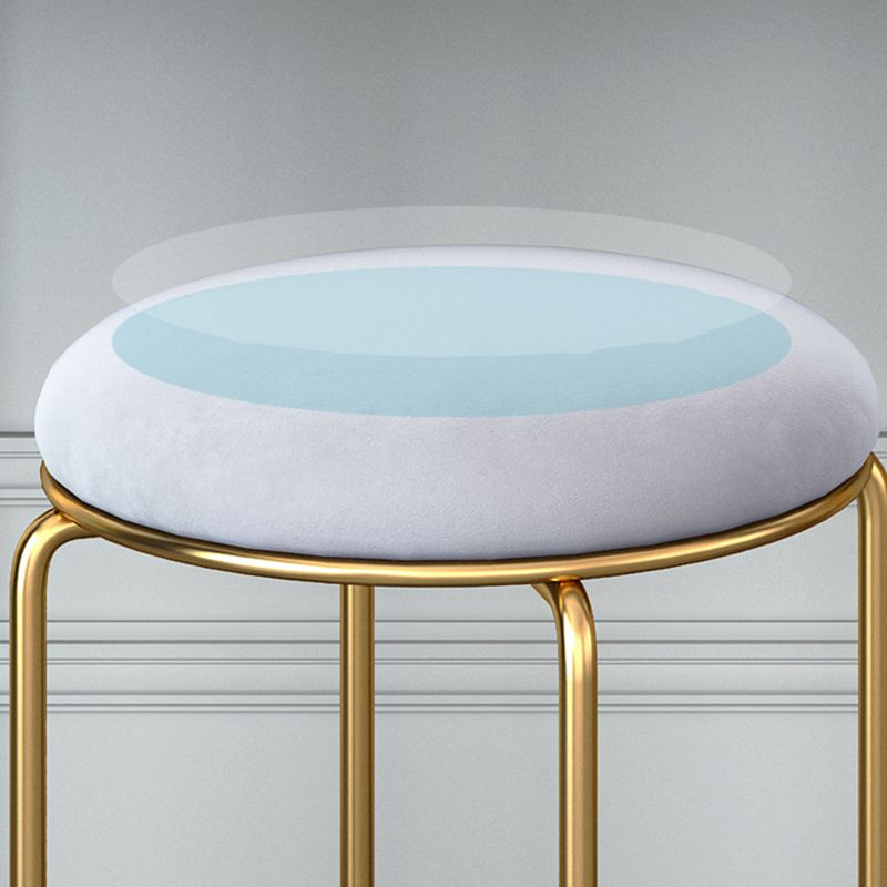 Standard Glam Velvet Ottoman Round Mildew Resistant Plain Ottoman