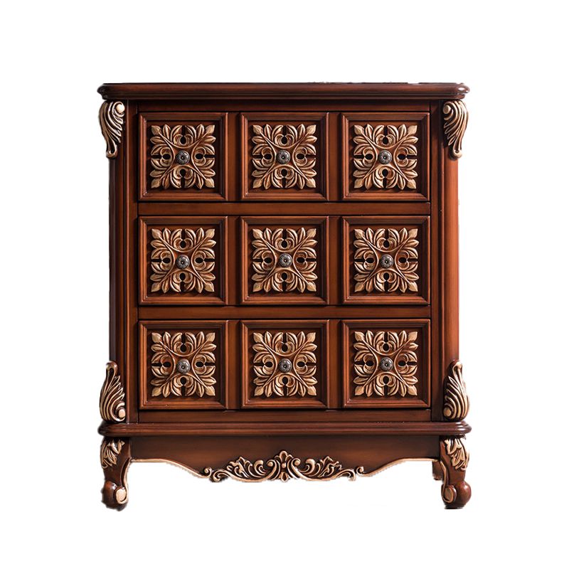 Traditional Wooden Storage Chest Home Vertical Chest with 3 Drawers