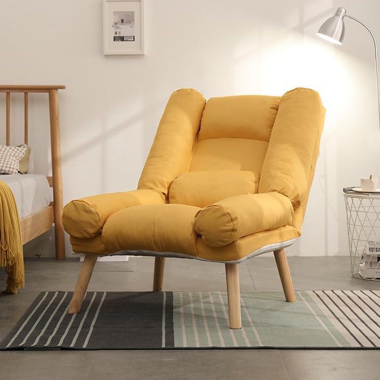 29.52"Wide Cotton Blend Arm Chair with Basic Four Legs Pillow Back Armchair