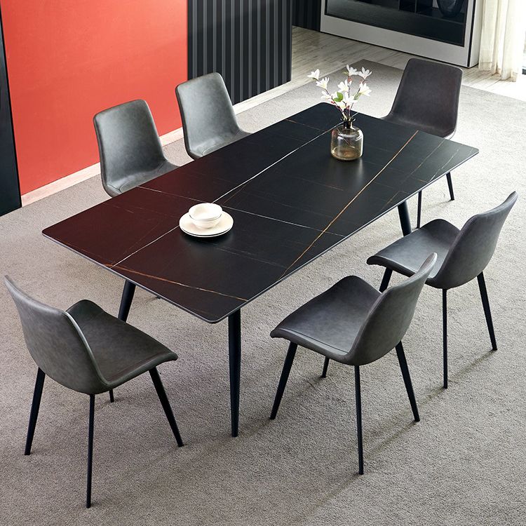 Chaise latéral de salle à manger contemporaine en métal