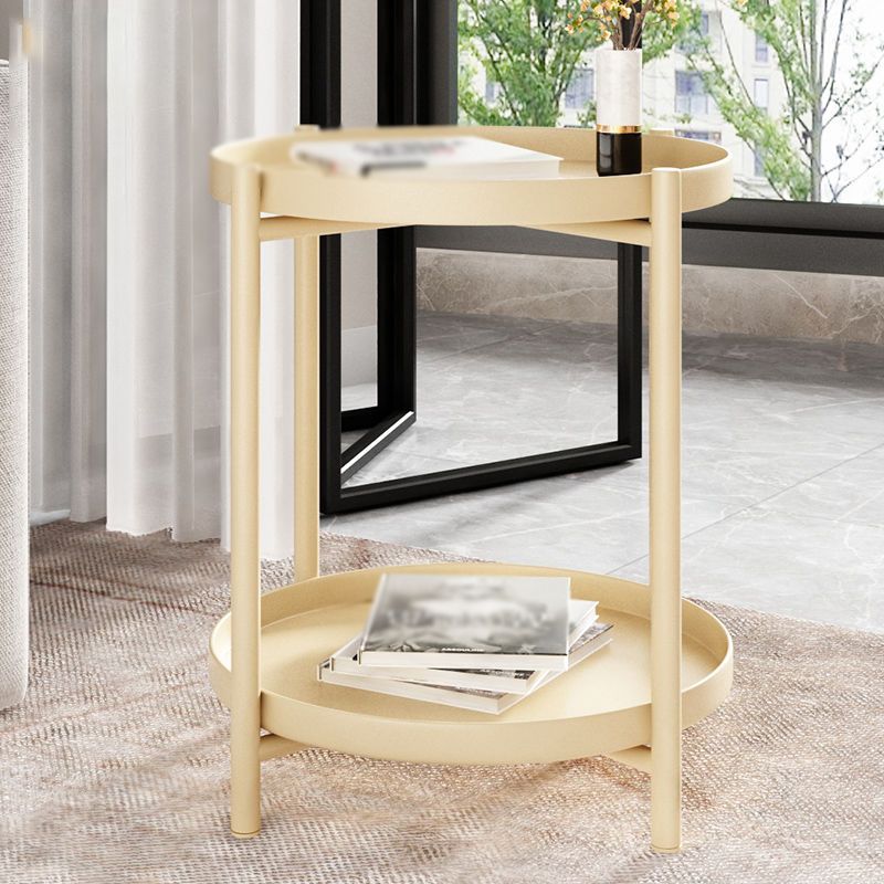 4 Legs Base Design Iron Work Material Green/yellow/black/white Round Side Table