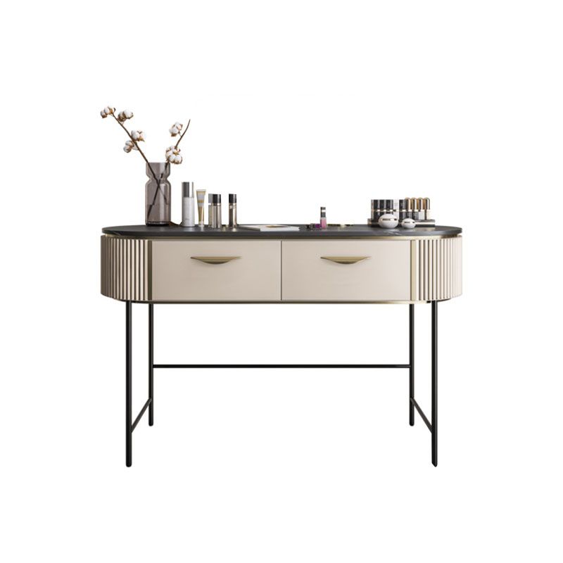 Contemporary Bedroom Double Drawers Metal Standing Make-up Vanity