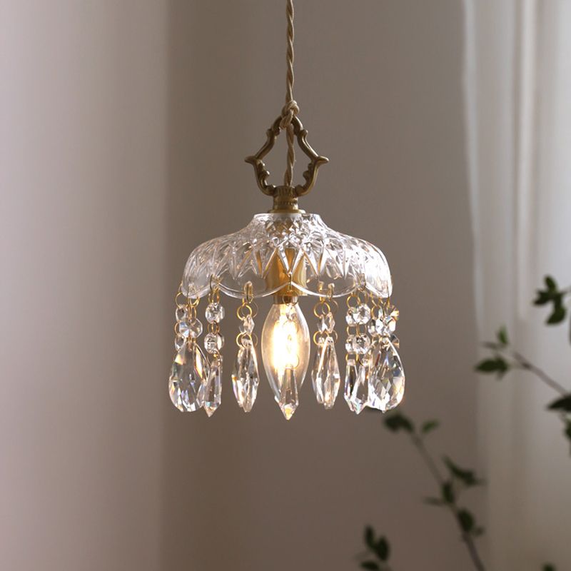 Modern Style Pendant Light 1 Light Minimalism Glass Hanging Light for Bedside