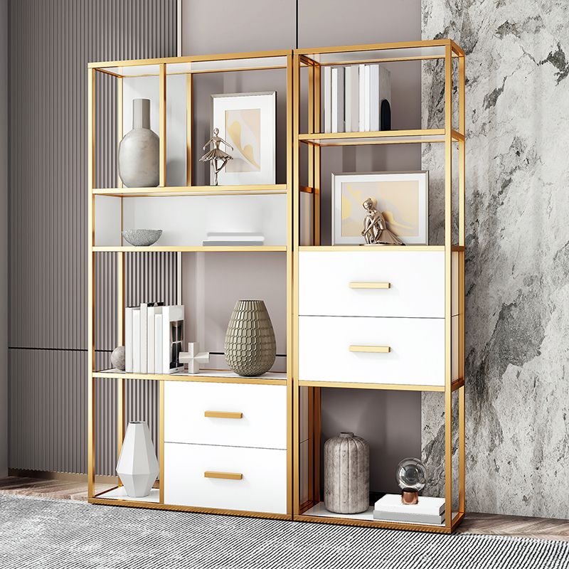 Glam Shelf Bookcase Metal Open Back Bookshelf for Study Room