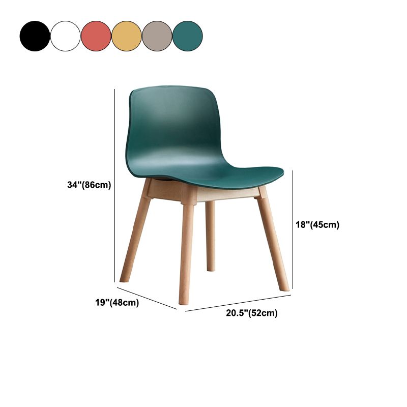 Natural Beech Legs Side Chair Scandinavian Armless Dining Chairs