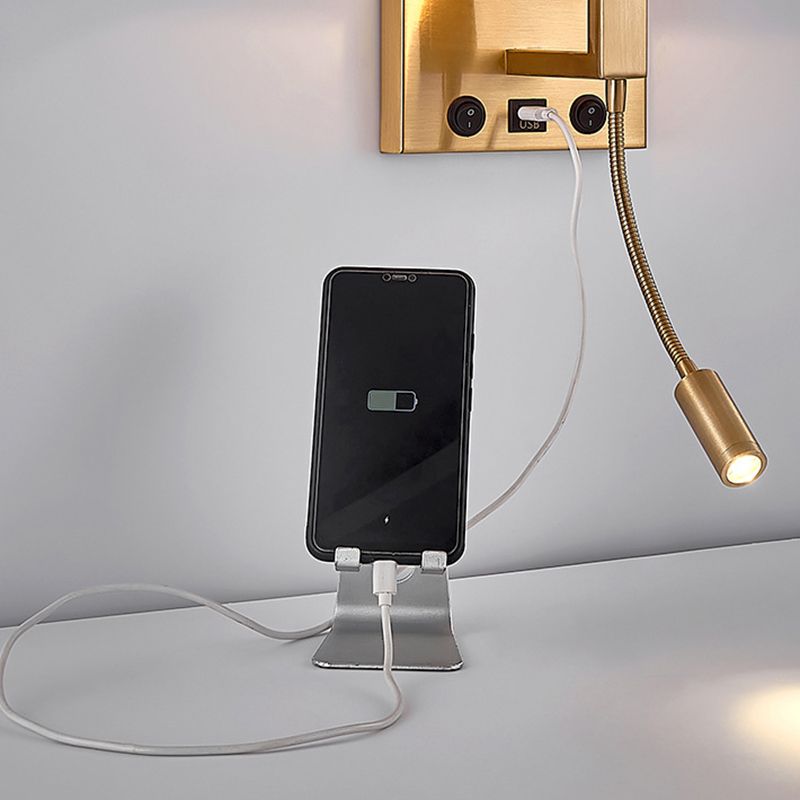 Lámpara de lectura LED de 20.5 pulgadas de altura Lámpara de lectura ajustable Lámpara de pared nórdica en latón