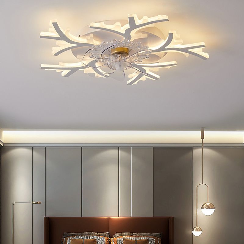 Multi Light Ceiling Fan Lighting Modern Style Metal Ceiling Fan Light for Dining Room
