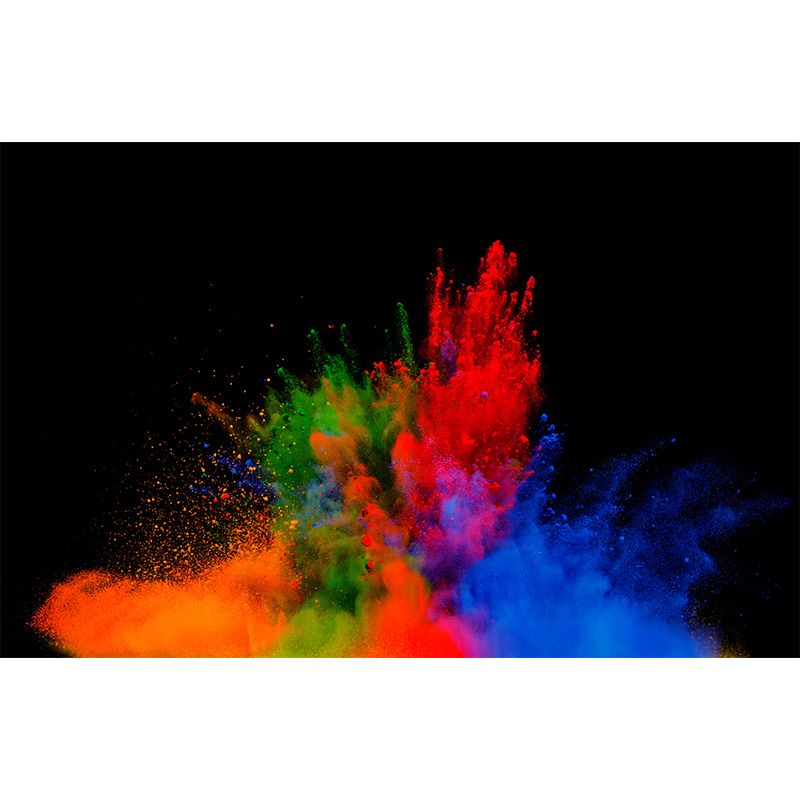 Huge Rainbow Explosion Mural Decal Modern Novelty Abstract Wall Art in Multi Color