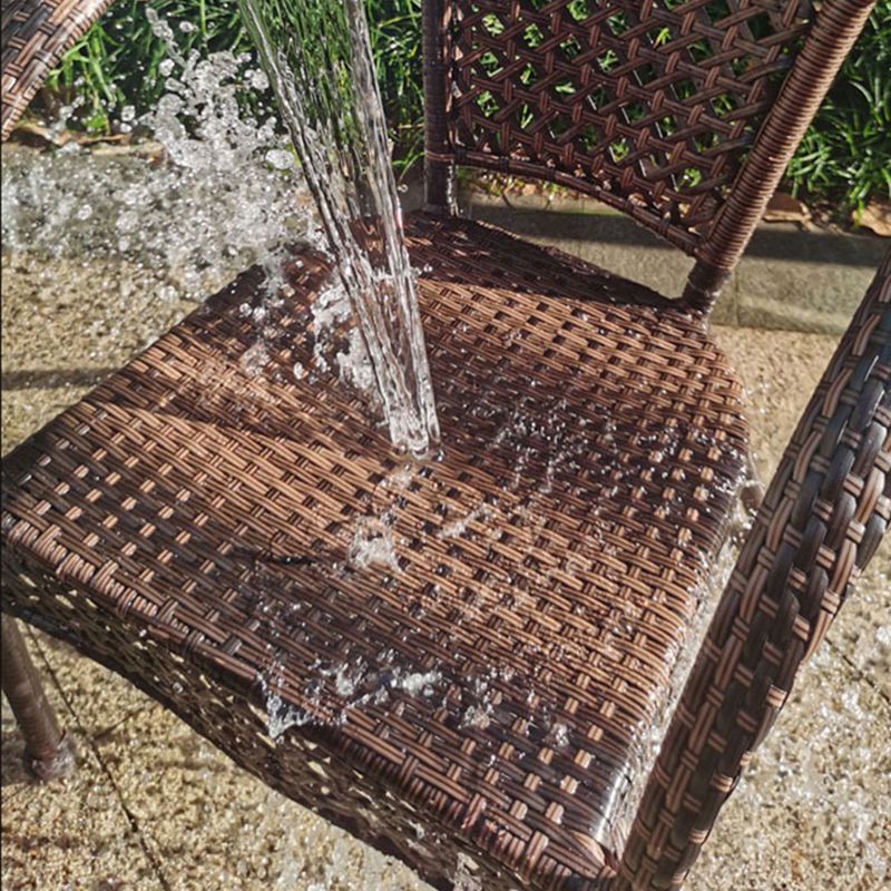 Boho Style Bistro Set 3 Pcs Glass Top Bistro Set for Balcony