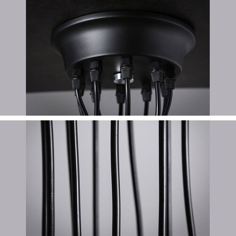 Black Down Lighting Pendant Loft Style Metal Swag Hanging Pendant Light for Living Room