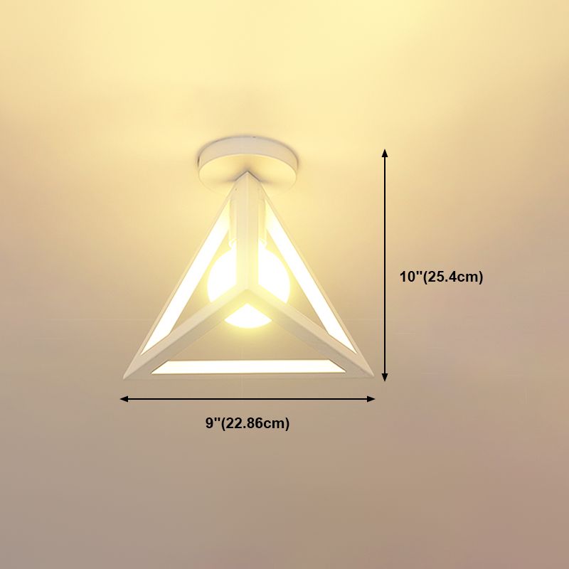 Metalen geometrische schaduw spoel plafondlicht industrieel 1 licht spoelbevestiging in het wit