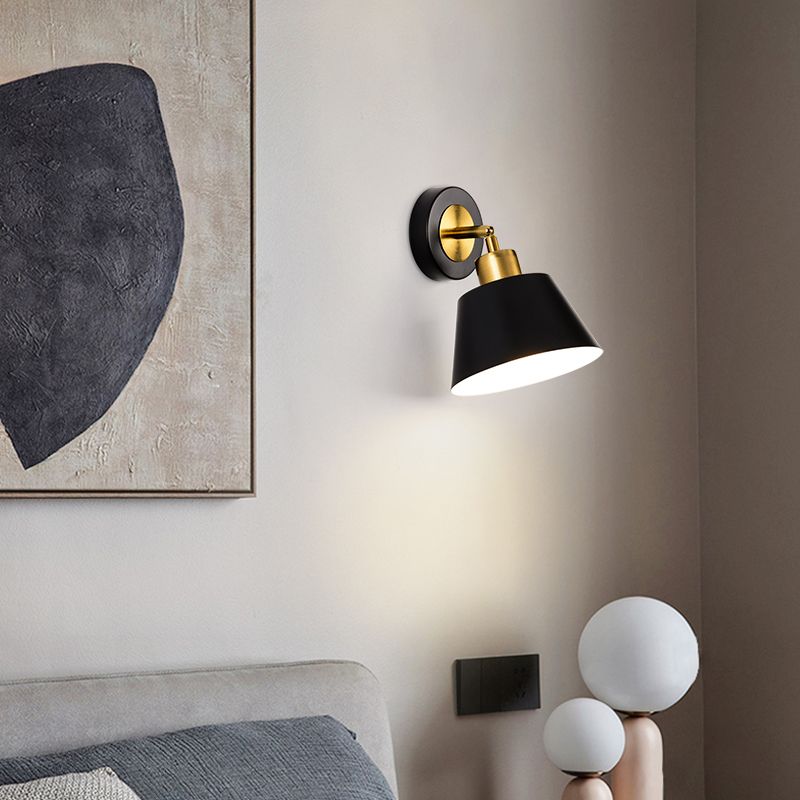 Modern Simple Iron Wall Light Bowl Shape Adjustable Wall Lamp for Living Room