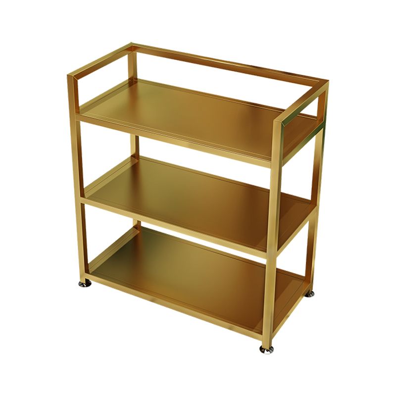 25.59"H Portable Modern Prep Table Metal Rectangular Prep Table with Open Storage