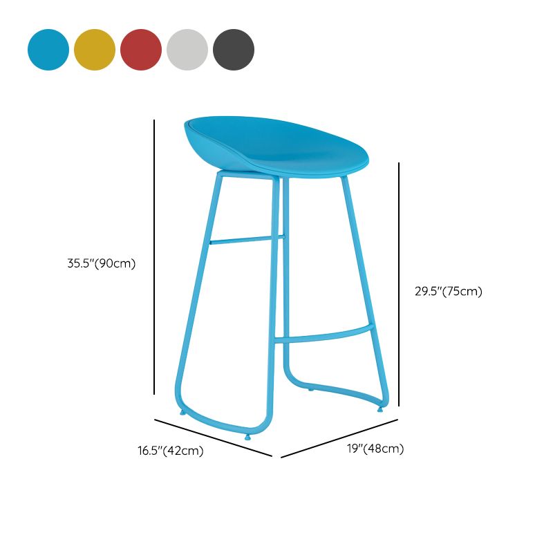 Indoor Glam Armless Bucket Seat Low Back Plastic and Steel Bar Stool