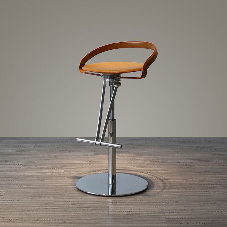 Industrial Leather Bar Stool Low Back Adjustable Counter Stool for Bristol