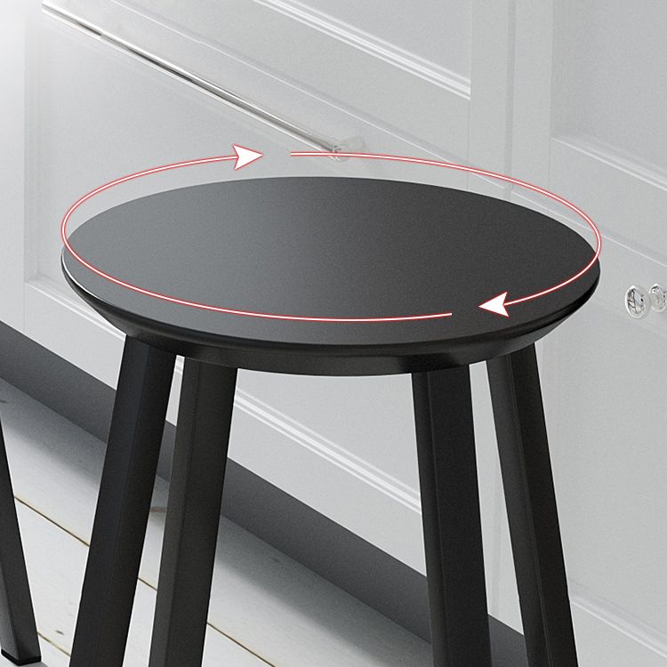 Contemporary Footrest Backless Barstool Matte Finish Iron Stool