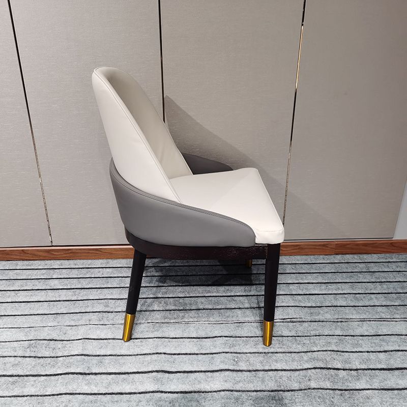 Glam Kitchen Dining Chairs Upholstered Side Chairs with Wood Leg