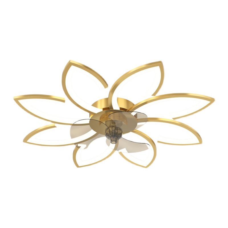 Modern LED Fan Light Metal Geometric Multi Light Flush Mount Light for Living Room