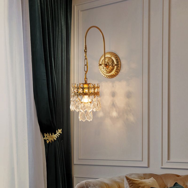 1 Light Geometric Wall Lighting Fixtures Modern Style Crystal Wall Mounted Lamps
