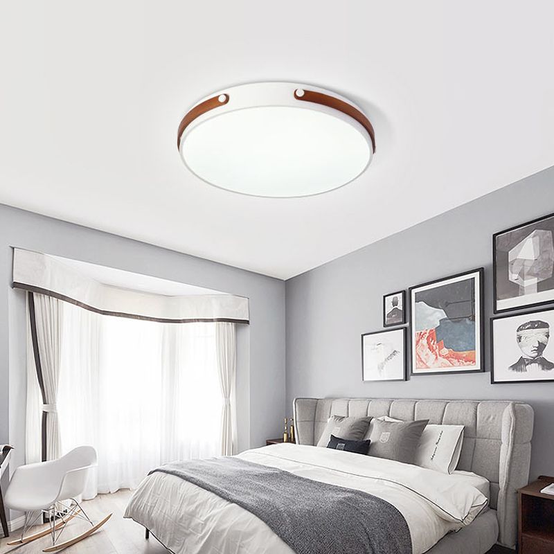 Cirkelvormige spoeling Modernistische acrylbruin/lichtbruin/roodbruine LED dicht bij plafondlamp in warm/wit licht, 16 "/21,5" breed