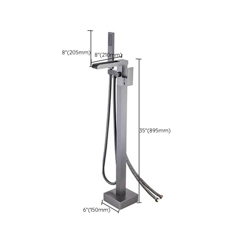 Floor Mounted High Arc Freestanding Tub Filler Copper Freestanding Tub Filler Trim