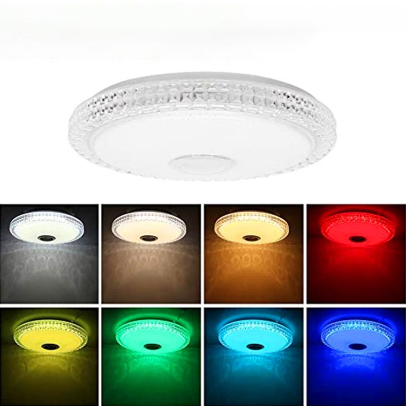 Flush Mount RGB Ceiling Light Bluetooth Music Ceiling Lamp Bathroom Bedroom Foyer LED Light
