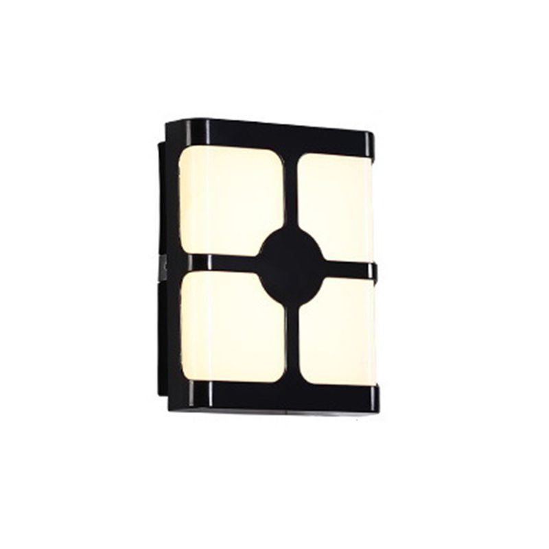 Modern Metal Wall Sconce Geometric Shape Wall Light with Plastic Shade for Living Room