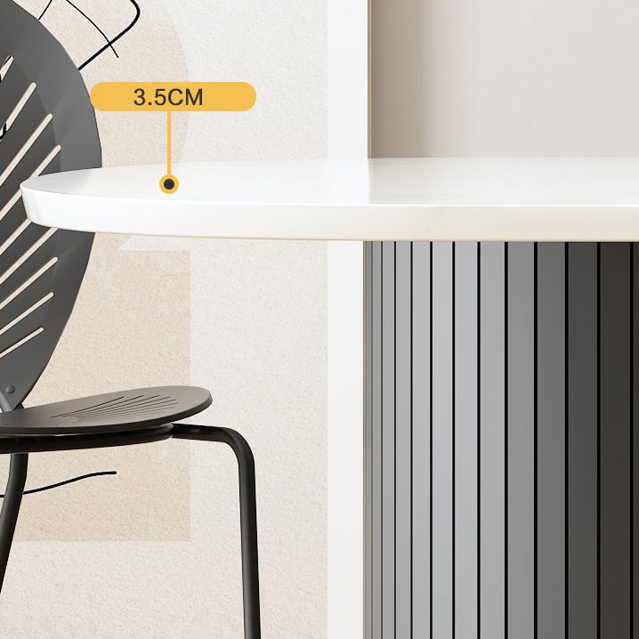 Zwarte toon eettafel eenvoud stijl dubbele voetstuktafel voor eetkamer