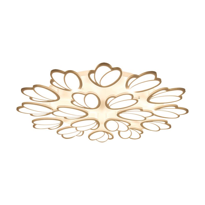 Leaf-Unterputzleuchte, modernes Acryl, 3/6/9 Lichter, Wohnzimmer-LED-Deckenleuchte in warmem/weißem/natürlichem Licht