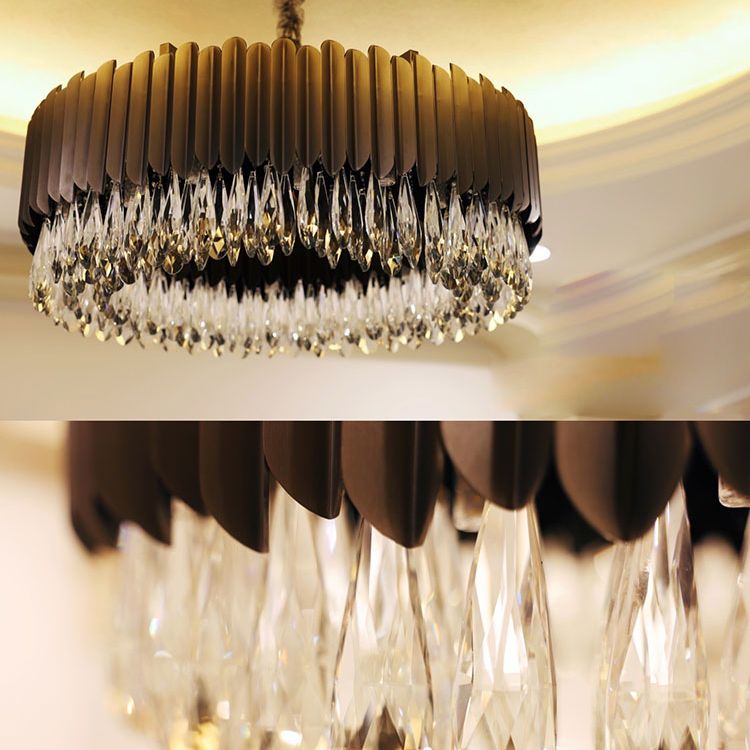 Modern Style Chandelier Light Fixture Crystal Metal Pendant Chandelier for Dining Room