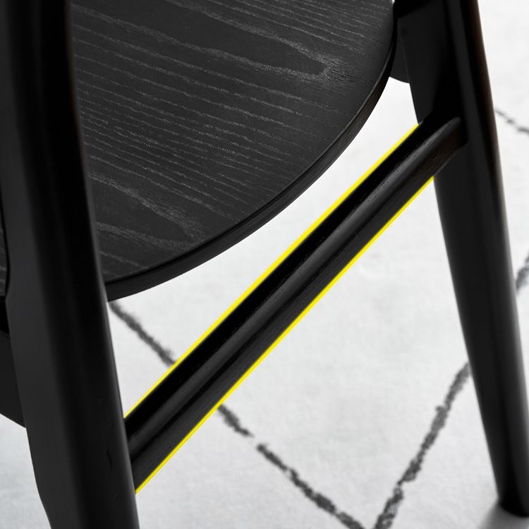 Silla de comedor tradicional de madera sin brazos, respaldo abierto, silla lateral de comedor (juego de 2)