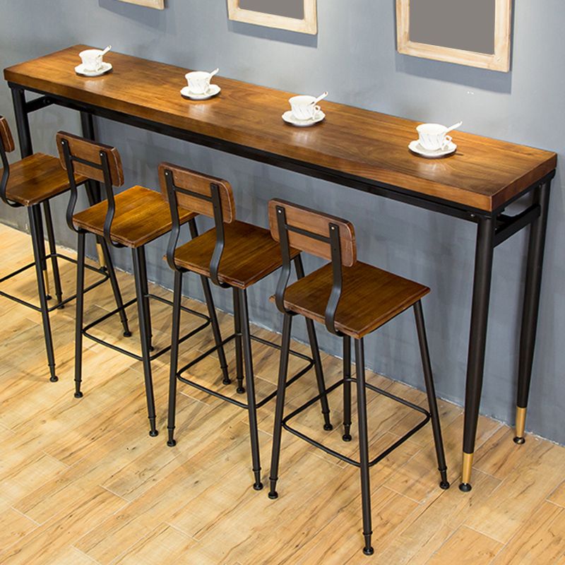 Industrial Indoor Bar Stool Table Metal and Wood Bar Dining Table