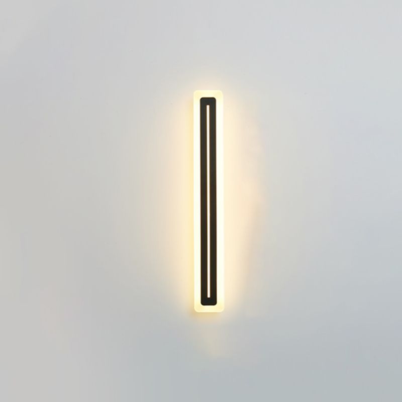 Lineare Metallwandlicht moderner Stil 1 Lichtwandmontierte Beleuchtung in Schwarz